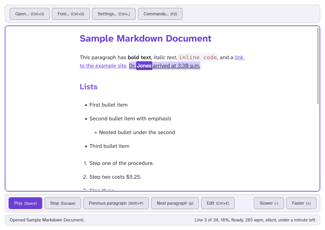 The reading view in the Galaxy Light theme: dark text on a white page